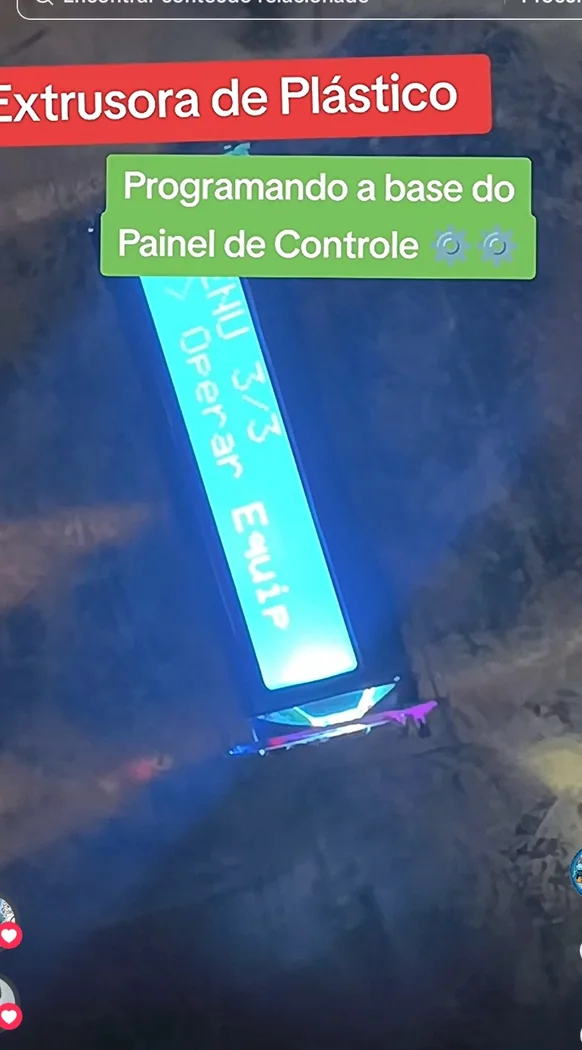 Painel de controle desenvolvido para extrusora de plástico